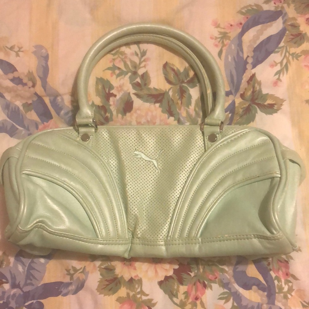 Mint green puma shoulder bag